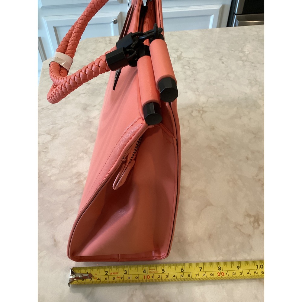NMD Coral Satchel Bag Braided Handle Crossbody Purse Zip Pocket NEW‎ - Picture 6 of 10